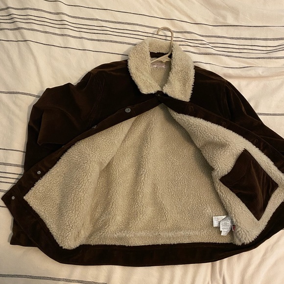 corduroy shearling jacket only wore twice - Picture 2 of 3